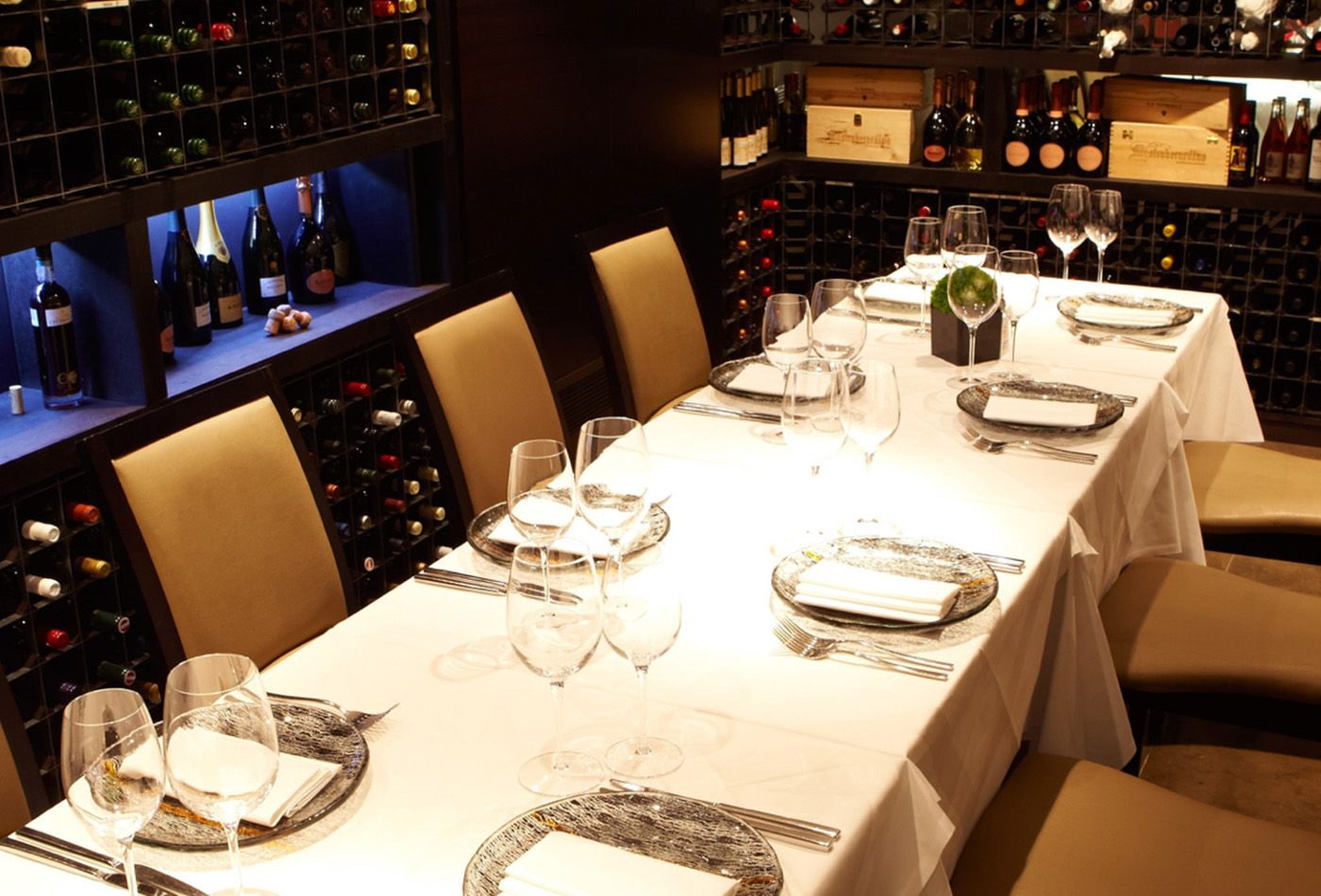 Dining area in wine cellar