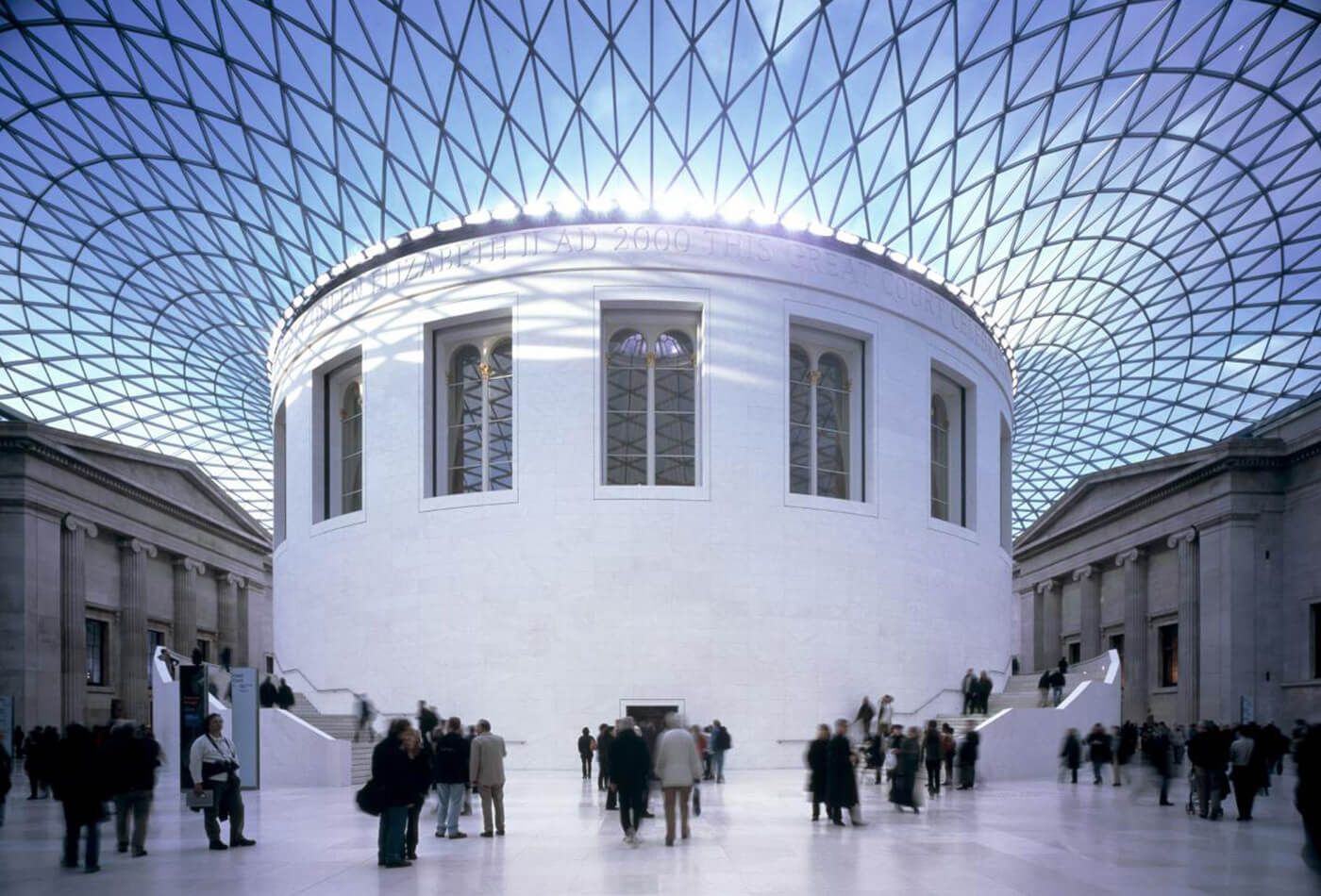 Interior shot of impressive glass ceiling