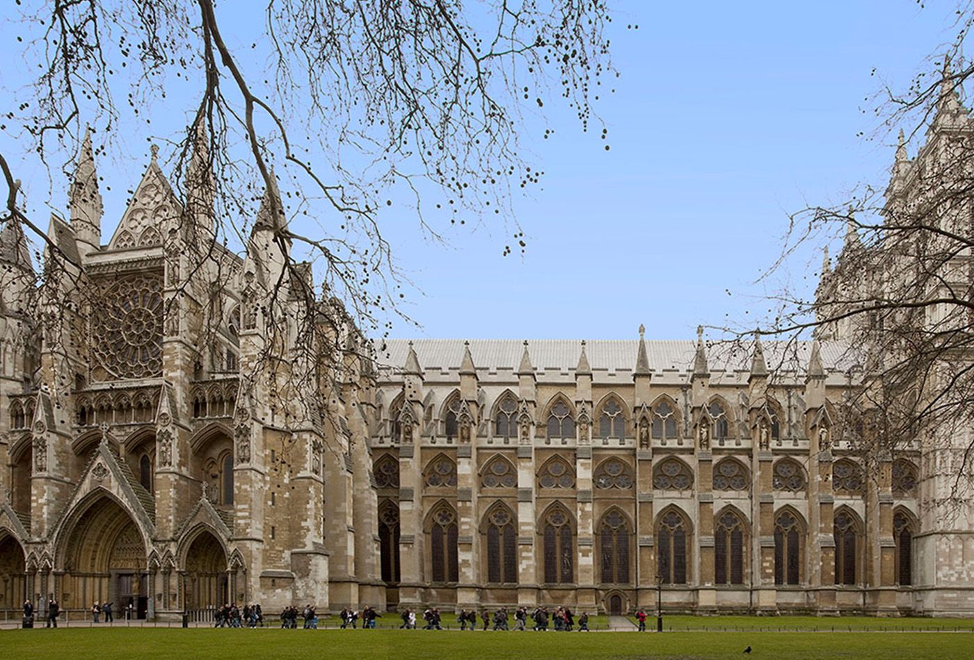 Westminster abbey in the sunshine